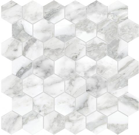 Everlast_Arabescato_Hexagon Mosaic_2x2